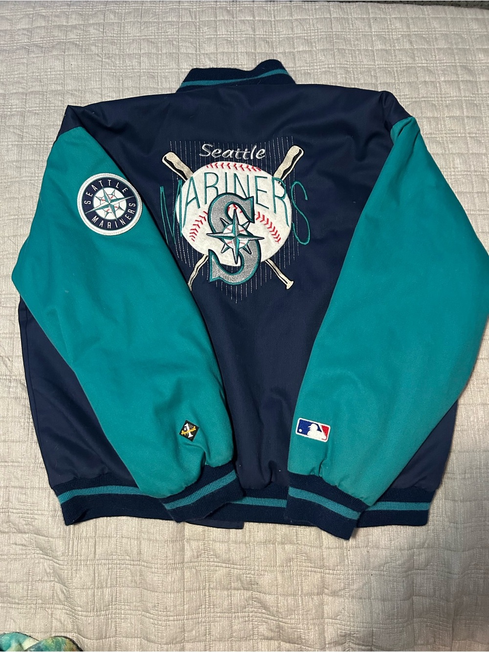 Rare Mariners Vintage MLB Jacket Navy and Teal